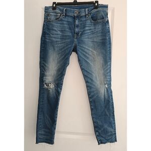 Polo Ralph Lauren Tompkins Skinny Distressed Blue Denim Jeans